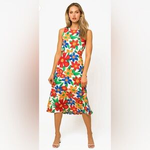 “Happy flowers midi dress” boutique dress